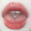 Piercing para lengua de acero y titanio con circonita, diseño de chica sexy con destellos de diamante, pieza Super Flash, genial anillo para lengua, joyería al por mayor en Amazon