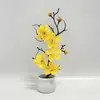 Pequeno Jarro de Vinho Flor Artificial Bonsai de Amoreira-de-Inverno Artificial para Mesa de Casa Amoreira-de-Inverno de Seda em Vaso Flor Falsa Estilo Chinês Ornamento Decorativo