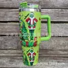 Novo Copo Térmico Criativo de Natal Grinch 40oz com Alça para Carro, Copo de Gelo para Manter Frio