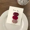 Mini Pinza para el Cabello Ovalada de Tela Estilo Coreano con Puntos, Pinza para el Cabello Floral Dulce y Versátil, Accesorio para el Cabello para Niñas Pequeñas, Pinza para Flequillo