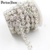 Cadena de soldadura con código de margarita cadena de diamantes de pedrería redonda de fantasía accesorios para vestidos de novia DIY ropa