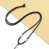 Collar de Cadena para Clavícula Ajustable Hecho a Mano de Gama Alta Cordón Colgante de Jade Dorado Cuerda para Joyería para Hombres y Mujeres