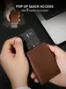 Portatarjetas de Metal 70% de Descuento Transfronterizo Portatarjetas de Expulsión Automática Portatarjetas de Negocios Multifunción Cremallera Compartimento para Monedas Portatarjetas Simple para Hombre
