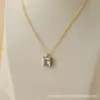 Luz Pendente Europeia e Americana Transfronteiriça Zircônia Gota D'água Colar de Aço Titânio de Luxo Moda Feminina para o Trabalho Versátil Corrente de Pescoço de Nicho de Alta Qualidade