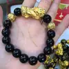 Pulsera Pixiu Chapada en Oro Arena Vietnamita Imitación, Estilo para Hombres y Mujeres, Pulseras de Cuentas de la Fortuna para Parejas, Venta al por Mayor