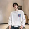 Marca de Tendencia Americana Camiseta de Manga Larga con Estampado Creativo para Hombre Holgada Casual Estilo Nuevo Top Camiseta para Hombre LOGOTIPO Personalizable