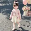 Conjunto de Vestido para Niña Otoño 2026 Nuevo Elegante Falda de Pastel Infantil Falda para Bebé Conjunto de Dos Piezas con Cárdigan