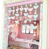 Coração de Menina Estilo Coreano Fofo Rosa Pêssego Amor Pingente Sem Prego Penduricalho para Porta de Quarto Ornamentos para Pendurar na Porta Cortina Pequena para Porta Divisória Cortina Pendurada Cortina de Linha