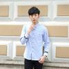 Nueva tendencia de camisa de manga larga para hombre de verano, estilo coreano casual, estampado, combinación de colores, camisa ajustada para hombre, una generación de pelo