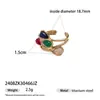 Anillo de Acero Inoxidable Taina Europeo y Americano para Mujer Diseño de Nicho Versátil Anillo Incrustado con Piedra Natural Joyería Popular Transfronteriza