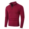 Comercio Exterior 2025 Nuevo Otoño e Invierno Terciopelo para Hombre Talla Grande Cierre Medio Cuello Alto Suéter Tejido para Hombre Tejido de Manga Larga