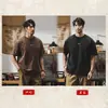 Camiseta Pesada Retro Americana para Hombre, de Manga Corta, Nueva Marca de Moda Verano 2026, Estilo Chico Duro, Algodón Puro, Top Holgado para Hombre