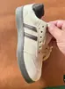 Tênis Esportivo Lace-up Retro Flat All-match Treinamento Alemão Cor Combinando Três Listras Tênis de Treinamento Alemão Tênis Casuais Femininos Sapatos Brancos Forrest Gump
