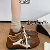 Sapatos de Treino Alemães Estilo Retro Cadarço Couro Genuíno Sapatos Femininos 2026 Outono Novo Versátil Casual Esportivo Sapatos Forrest Gump