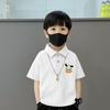 Polos de Manga Curta de Algodão Puro para o Verão de 2025 para Meninos e Meninas, Novos Polos Estampados com Desenhos Animados de Verão para Crianças Médias e Grandes