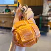 Juguete de Comida Creativo Cubo Llavero Colgante de Pan Divertido Simulación Horneado Coche Bolsa Llavero Colgante de Muñeca