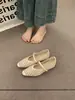Zapatos Mary Jane Calados Tejidos para Mujer, Tacón Bajo, Boca Poco Profunda, Zapatos Transpirables Estilo Ballet, Verano 2026, Estilo Francés, Exquisitos Zapatos Planos Pequeños