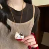 Colar com clipe para óculos de gatinho divertido e fofo para mulheres, corrente de clavícula doce e fofa, acessório moderno, casual e versátil