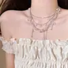 Colar de Resina com Flor Irregular Multicamadas Estilo Puro Desejo Corrente para Clavícula Joia Versátil de Luxo Leve Atacado