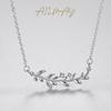 Collar de rama de plata S925 para mujer, estilo europeo y americano, con colgante de hoja de rama transfronteriza, diseño de nicho, exquisita cadena de clavícula al por mayor