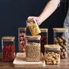 Frasco de Vidrio Sellado de Borosilicato Alto Cuadrado, Frasco para Exhibición de Materias Primas de Muestra, Caja Sellada para Almacenamiento de Condimentos del Hogar