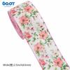 Fita de flores de início de verão com borda de arame, laço de guirlanda para festas, decoração de festa de casamento, fita de linho sintético