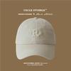 Gorra de béisbol marrón con logo R para mujer, circunferencia de cabeza grande, cara nueva, pequeña, combinable con todo, gorra deportiva para hombre, gorra ins, tendencia