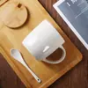 Caneca com Logo Estampado com Flores Assadas e Hot Stamping Presente Copo de Água Cerâmica Queimada em Alta Temperatura Caneca Branca Dream