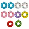 Anillo Flotador de Natación Transparente de Color Cartoon de Resina Artificial Creativa de 7 Colores Mixtos Colgante para Llavero DIY Accesorios de Joyería