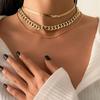 Joyería Transfronteriza Europea y Americana Estilo Punk Exagerado Metal Cadena Gruesa Collar Cadena de Hueso de Serpiente Personalizada Traje Cadena de Collar