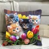 Funda de Almohada de Perro de Alpaca Más Vendida Transfronteriza, Linda Funda de Cojín Decorativa para Dormitorio de Gato, Hogar, Sofá