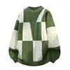 2026 Comercio Exterior Transfronterizo Otoño/Invierno Suéter de Punto con Cuello Redondo para Hombre Ropa de Punto Talla Grande Moda Casual Bloque de Color Camiseta Básica