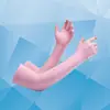 Manga helada de protección solar para hombres y mujeres, primavera y verano, guantes de seda de hielo, protector de brazo solar, para conducir, montar, fina, con dos dedos descubiertos