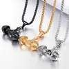Accesorios de Moda Estilo Coreano Collar Clásico con Mancuerna para Hombre Joyería con Colgante de Acero de Titanio Personalidad