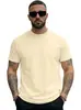 Camiseta Masculina de Manga Curta Lisa Transfronteiriça, Tamanho Europeu da Amazon, Nova Camiseta Esportiva Casual de Verão Slim Fit com Gola Redonda para Comércio Exterior