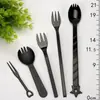 Tenedor de mango largo, tenedor de plástico para té de frutas, palillo pequeño para frutas, tenedor desechable empaquetado individualmente, tenedor de frutas