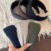 Faixa de Cabeça de Tecido Liso com Pregas Largas Moda Simples Prendedor de Cabelo Faixa de Cabeça para Sair Lavar o Rosto Topo Alto do Crânio Prendedor de Cabelo Acessórios de Cabelo Mulheres