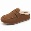 Zapatillas de Algodón Birkenstock con Puntera Engrosada, Media Zapatilla, Invierno 2026, Versátiles, Felpa Plus, Cálidas, Zapatillas de Algodón Perezosas, Slip-On, Zapatos Tipo Frijol