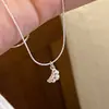 Collar S925 Plata de Ley Bolsa de Cuerno Ode para Mujer Dulce Lindo Nicho Industria Pesada Sólido Exquisito Cadena Clavicular de Alta Calidad