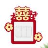 Adesivos de interruptor de casamento Decoração de quarto de casamento Criativo Tomada tridimensional Adesivos de parede Adesivos de palavras de casamento terno Produtos de casamento à prova de poeira vermelha