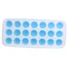 Venta al por mayor de fábrica molde de silicona redondo para cubitos de hielo de 21 cavidades con tapa fondo suave molde para cubitos de hielo molde para helado casero fácil de desmoldar