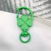 Llavero Pintado Trébol Colorido Accesorio DIY Colgante Resorte Giratorio Abrible Material Ecológico