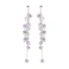 Pendientes Largos de Borla con Perla y Circonita de Aguja de Plata S925, Lujo Ligero, Moda de Nicho, Temperamento Dulce de Alta Gama para Mujer