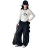 Conjunto de Top con Estampado de Dibujos Animados y Pantalones Anchos para Niñas, Atuendo Casual de Moda 2026 para Niños Mayores