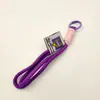 Mosquetão pelúcia alça de celular cordão pingente dupla camada nylon trançado chaveiro acessório alça de bolsa