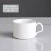 Conjunto de Xícaras de Café de Cerâmica Estilo Europeu, Pequena Xícara de Chá com Leite de Cerâmica com Borda Dourada de Luxo, Xícara de Café Estilo Americano de Hotel com Logo
