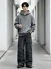Pantalones de trabajo de pierna ancha estilo americano, nuevo modelo de otoño, con múltiples bolsillos tridimensionales, corte holgado, con dobladillo fluido, pantalones casuales de pierna recta