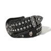 Cross-border estilo punk das mulheres strass cinto terno desempenho combinando moda Diamante-embutido cinto largo dos homens de vidro Diamante-embutido Preto
