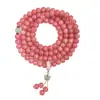Pulseira Bodhi Flor Flutuante Rosa Pêssego, Vento Suave nos Dedos, Contas Macias, Contas de Rosário, Multicírculo, Disco Versátil para Segurar na Mão para Mulheres