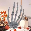 Pinza Lateral de Calavera y Garra para Halloween Tocado para Niñas Gótico Hueso de Mano Personalidad de Nicho Rosa Pasador Oscuro Regalo